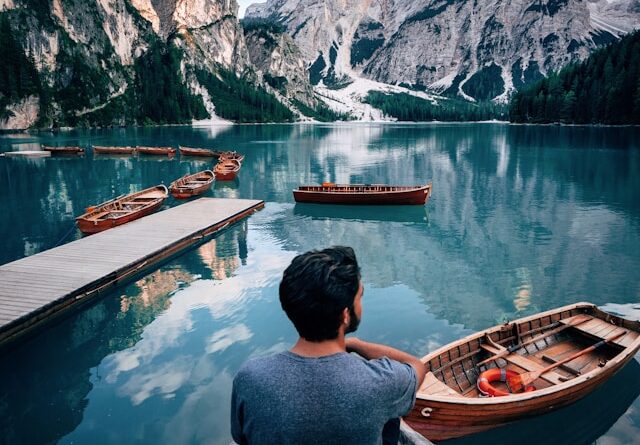 Lost in Tranquility: Embracing the majesty of mountains from the middle of sea Lost in Tranquility: Embracing the majesty of mountains from the middle of sea
